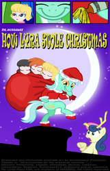 Size: 1027x1594 | Tagged: safe, artist:ponymaan, bon bon, lyra heartstrings, sweetie drops, earth pony, human, pony, unicorn, equestria girls, g4, abduction, bon bon is not amused, chloroform, hat, how the grinch stole christmas, kidnapped, l.u.l.s., max (the grinch), not danny, not danny williams, not megan, not megan williams, not molly, not molly williams, santa hat, scared, shocked, shocked expression, sleeping, that pony sure does love humans, the grinch, unamused, wat