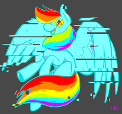 Size: 818x765 | Tagged: safe, artist:tigs, rainbow dash, pony, g4, female, glitch, solo, spread wings