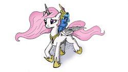 Size: 1024x577 | Tagged: safe, artist:arvaus, princess celestia, princess luna, alicorn, pony, g4, cewestia, duo, filly, luna riding celestia, ponies riding ponies, riding, woona