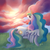 Size: 1000x1000 | Tagged: dead source, safe, artist:trefleix, princess celestia, alicorn, pony, g4, cloud, cloudy, crown, cute, cutelestia, female, jewelry, mare, regalia, signature, smiling, solo, sun, sunrise