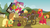 Size: 1920x1080 | Tagged: safe, screencap, apple bloom, applejack, big macintosh, earth pony, pony, g4, pinkie apple pie, butt, female, filly, foal, male, mare, plot, stallion, tree, wagon