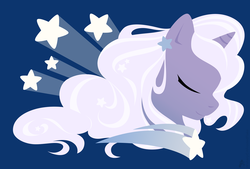 Size: 1500x1016 | Tagged: safe, artist:raygirl, part of a set, oc, oc only, oc:wishery, pony, unicorn, bust, eyes closed, female, hooves, horn, lineless, mare, portrait, profile, shooting star, solo, stars