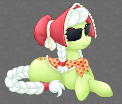 Size: 700x600 | Tagged: safe, edit, granny smith, earth pony, pony, g4, agent smith, crossover, female, name pun, pun, solo, sunglasses, the matrix, young granny smith