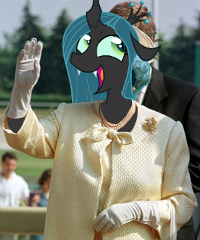 Size: 200x240 | Tagged: safe, edit, queen chrysalis, g4, 4chan, awesome face, queen, queen elizabeth ii