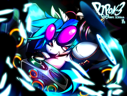 Size: 2000x1500 | Tagged: safe, artist:z x, dj pon-3, vinyl scratch, g4, female, pixiv, solo