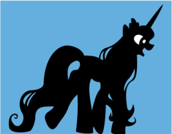 Size: 3353x2609 | Tagged: safe, artist:andypriceart, artist:sagegami, idw, official comic, princess luna, alicorn, pony, g4, female, silhouette, simple background, solo, vector