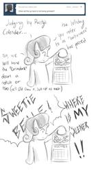Size: 715x1347 | Tagged: safe, artist:starykrow, sweetie belle, ask the cmc, g4, calendar, tumblr