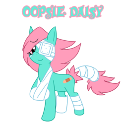 Size: 600x600 | Tagged: safe, artist:magicaitrevor, oc, oc only, oc:oopsie daisy, earth pony, pony, injured, solo
