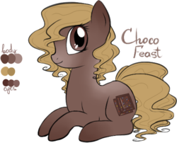 Size: 474x383 | Tagged: safe, artist:magicaitrevor, oc, oc only, earth pony, pony, chocolate, food, solo