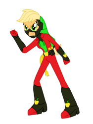 Size: 774x1032 | Tagged: safe, artist:ferrokiva, applejack, mistress marevelous, equestria girls, g4, power ponies (episode), female, power ponies, simple background, solo, superhero, transparent background