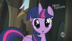 Size: 1280x720 | Tagged: safe, twilight sparkle, alicorn, pony, g4, power ponies (episode), season 4, :o, cute, female, looking at you, mare, open mouth, solo, twiabetes, twilight sparkle (alicorn)