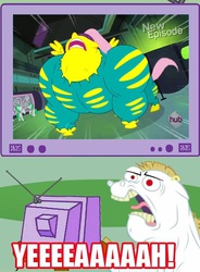 Size: 554x752 | Tagged: safe, bulk biceps, fluttershy, saddle rager, g4, my little pony: friendship is magic, power ponies (episode), exploitable meme, flutterhulk, meme, power ponies, tv meme