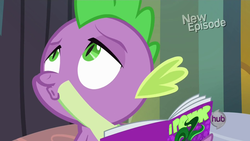 Size: 1920x1080 | Tagged: safe, screencap, spike, dragon, g4, power ponies (episode), duckface, male, solo