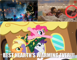 Size: 1259x985 | Tagged: safe, edit, edited screencap, screencap, applejack, pinkie pie, rarity, twilight sparkle, alicorn, human, g4, hearth's warming eve (episode), christmas, commercial, duracell, hearth's warming, hearth's warming eve, irl, irl human, meme, photo, target (store), toy, twilight sparkle (alicorn)