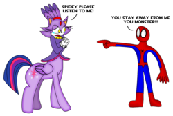 Size: 1954x1310 | Tagged: safe, artist:erichgrooms3, twilight sparkle, centaur, ponytaur, taur, g4, blaze the cat, crossover, duo, male, pegataur, sonic the hedgehog (series), spider-man, twilight sparkle (alicorn), wat, what has science done