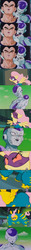 Size: 894x7324 | Tagged: safe, fluttershy, saddle rager, g4, power ponies (episode), dragon ball, dragon ball z, flutterhulk, freeza, oh crap, power ponies, vegeta