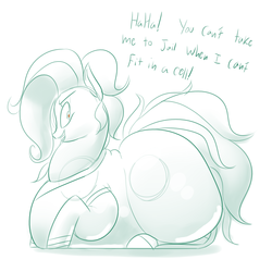 Size: 1200x1200 | Tagged: safe, artist:secretgoombaman12345, mane-iac, earth pony, pony, ask chubby diamond, g4, power ponies (episode), belly, butt, fat, female, impossibly large butt, mane-iample, obese, plot, solo, weight gain