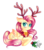 Size: 455x513 | Tagged: safe, artist:caramelflower, fluttershy, g4, antlers, bell, bell collar, bow, christmas, collar, female, holly, jingle bells, reindeer antlers, simple background, solo, transparent background