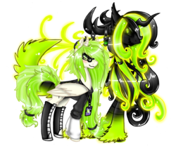 Size: 2038x1698 | Tagged: safe, artist:nekomellow, oc, oc only, oc:muse beat, oc:toxic shatter, alicorn, pony, alicorn oc, duo, earring, glasses, muse beat, scene kid, self ponidox, toxic shatter