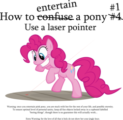 Size: 4094x3985 | Tagged: dead source, safe, artist:jittery-the-dragon, pinkie pie, earth pony, pony, g4, absurd resolution, behaving like a cat, cute, dot, excited, eyes on the prize, female, fine print, floor, grin, how to confuse a pony, how to entertain a pony, laser, laser pointer, mare, pinkie cat, pointless pony tips, pounce, rearing, simple background, smiling, solo, transparent background, vector