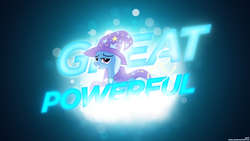 Size: 1920x1080 | Tagged: safe, artist:adrianimpalamata, artist:jeatz-axl, trixie, pony, unicorn, g4, cape, clothes, female, hat, lens flare, mare, solo, trixie's cape, trixie's hat, vector, wallpaper