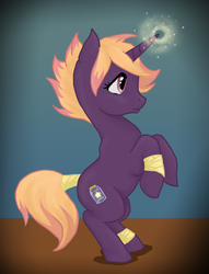 Size: 650x850 | Tagged: safe, artist:bux, oc, oc only, pony, unicorn, female, mare, rearing, solo, tail, tail wrap