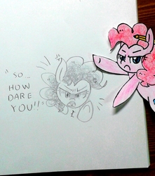 Size: 723x817 | Tagged: safe, artist:danadyu, pinkie pie, g4, jumped-out-pinkieanswers