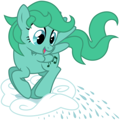 Size: 3000x3000 | Tagged: safe, artist:sunley, medley, pegasus, pony, g1, g4, bow, cloud, female, g1 to g4, generation leap, high res, mare, rain, simple background, solo, tail bow, transparent background