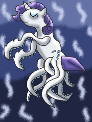 Size: 600x800 | Tagged: safe, artist:crimsonmewtwo, rarity, squid, g4, female, solo, species swap, wat