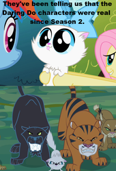 Size: 587x861 | Tagged: safe, edit, edited screencap, screencap, fluttershy, mitsy, rainbow dash, big cat, cat, lynx, panther, pony, tiger, daring don't, g4, may the best pet win, season 2, adorable face, ahuizotl's cats, animal, bow, cropped, cute, female, hair bow, mare, realization