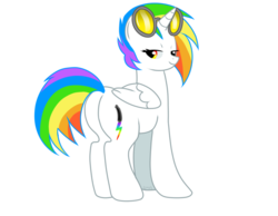 Size: 1014x788 | Tagged: safe, artist:rawritron, oc, oc only, oc:rainbow stylus, alicorn, pony, alicorn oc, female, glasses, mare, solo