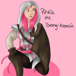 Size: 4000x4000 | Tagged: safe, artist:lisa400, human, assassin, assassin's creed, down with molestia drama, drama, meta, pinkiepony, solo