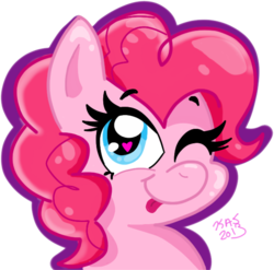 Size: 597x589 | Tagged: safe, artist:wolfgrrrl22, pinkie pie, g4, female, solo, wink