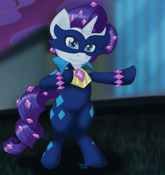 Size: 2360x2500 | Tagged: safe, artist:sugaryviolet, radiance, rarity, pony, g4, power ponies (episode), bipedal, clothes, costume, female, power ponies, solo