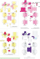 Size: 1200x1800 | Tagged: safe, apple bloom, fluttershy, pinkie pie, rarity, g4, minecraft, papercraft, template