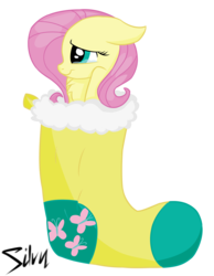 Size: 2984x3840 | Tagged: safe, artist:silvy-winds, fluttershy, g4, chest fluff, christmas stocking, crying, female, solo