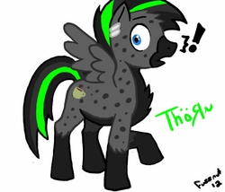 Size: 550x471 | Tagged: safe, artist:thorn., oc, oc only, oc:thorn, pegasus, pony, exclamation point, solo