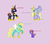 Size: 900x800 | Tagged: safe, artist:rain-approves, oc, oc only, oc:prince redmoon, oc:princess cloudy jubilee, oc:princess snow-joy, oc:princess sunfeather, alicorn, pony, alicorn oc, female, filly, foal, male, mare, offspring, stallion