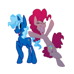 Size: 1280x1280 | Tagged: safe, artist:frankilew, pinkie pie, pokey pierce, g4, female, male, ship:pokeypie, shipping, straight