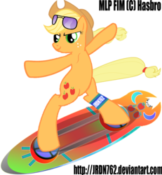 Size: 893x965 | Tagged: safe, artist:jrdn762, applejack, earth pony, pony, g4, bipedal, crossover, extreme gear, female, mare, signature, simple background, solo, sonic riders, sonic the hedgehog (series), transparent background