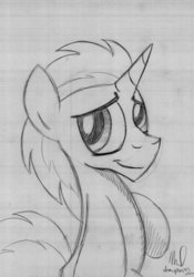 Size: 1024x1463 | Tagged: source needed, safe, artist:drawponies, oc, oc only, pony, unicorn, sketch, solo, traditional art