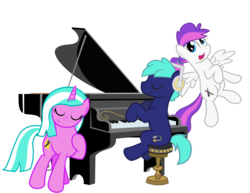 Size: 2200x1700 | Tagged: safe, artist:clamstacker, oc, oc only, oc:blank canvas, oc:hoof beatz, oc:mane event, hoofevent, musical instrument, piano