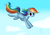 Size: 5000x3500 | Tagged: safe, artist:lolepopenon, rainbow dash, pegasus, pony, g4, female, flying, solo