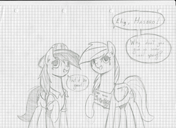 Size: 3501x2550 | Tagged: safe, artist:gamplym, daring do, rainbow dash, daring don't, g4, black and white, comic, drawing, grayscale, monochrome, sign, sketch, spinoff, text, traditional art