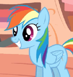 Size: 300x320 | Tagged: safe, artist:viva reverie, screencap, rainbow dash, pegasus, pony, g4, animated, bouncing, excited, female, grin, immatoonlink, mare, rainbow dash is excited, show accurate, smiling, solo