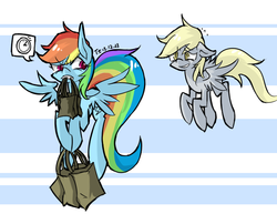 Size: 722x558 | Tagged: safe, artist:tarian, derpy hooves, rainbow dash, pegasus, pony, g4, carrying, female, flying, mare, pictogram