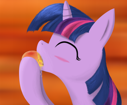 Size: 1920x1580 | Tagged: safe, artist:mrscroup, twilight sparkle, g4, eating, female, food, herbivore, peach, solo