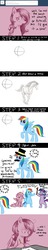 Size: 800x4200 | Tagged: safe, artist:xarakayx, fluttershy, rainbow dash, twilight sparkle, horse, pony, ask flutterstalker, g4, bipedal, bluh, comic, drawing, flutterstalker, hat, homestuck, mousdash, moustache, stick, top hat, tumblr