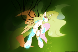 Size: 3000x2000 | Tagged: safe, artist:n_thing, princess celestia, g4, bubble, female, science fiction, solo, wires