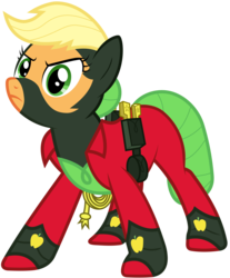 Size: 6000x7260 | Tagged: safe, artist:byteslice, applejack, mistress marevelous, earth pony, pony, g4, power ponies (episode), absurd resolution, female, mare, power ponies, simple background, solo, transparent background, vector